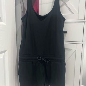 Easoul black ribbed romper